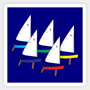 Penguin Dinghy Sailboats Racing Magnet